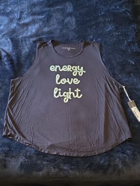 Black Graphic Muscle Tank - Energy Love Light